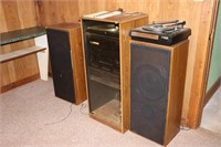 Vintage Pioneer Stereo Cabinet w/ Speakers