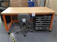 Work Bench W/ Parts Rack & Chair