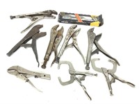 8 Pairs Various SIze & Style Vise Grip Wrenches