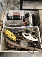 2 tubs--misc tools, tool boxes
