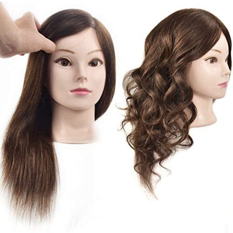 Cosmetology 100% Human Hair Mannequin Head Manikin