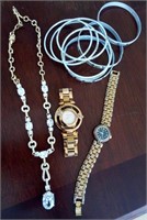 F - LOT OF WATCHES & COSTUME JEWELRY (S14)