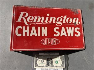 Vintage Remington chainsaw advertising flange