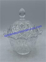 Vintage Clear Crystal Candy Dish with Lid
