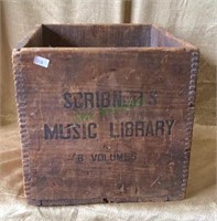 Antique dovetail shipping box Scribners music