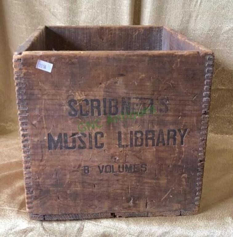 Antique dovetail shipping box Scribners music