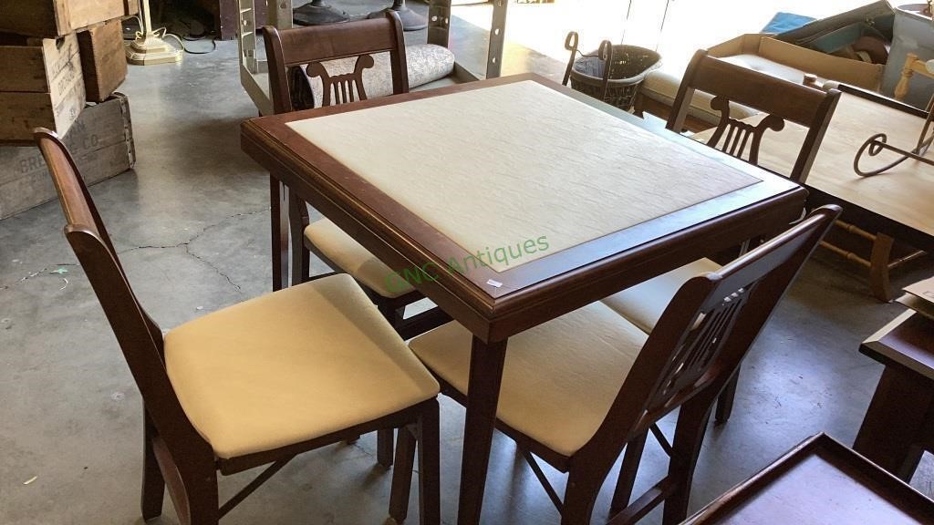 High end vintage Stakmore folding table and chair