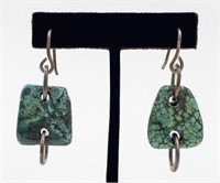 Sterling Silver & Tumbled Turquoise Link Earrings