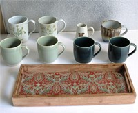 Jars & Other Coffee Mugs & wood Serving Tray