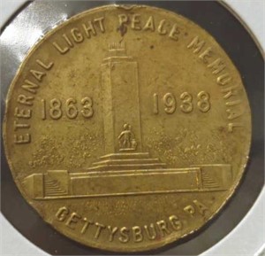 1938 eternal light memorial token Gettysburg