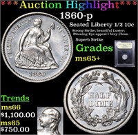 *Highlight* 1860-p Seated Liberty 1/2 10c Graded G