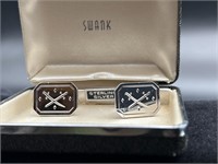 Sterling Silver Swank Cuff Links in Case Total Wt