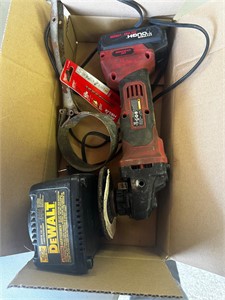 Dewalt charger, cordless grinder, misc tools