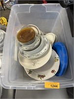 BIN OF MIXED CHINA AND GLASSWARE