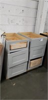 1 Lot (2) Grey Damaged Cabinets
Old