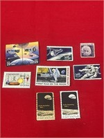 Space Stamps - Einstein, Moon Landing, chemistry