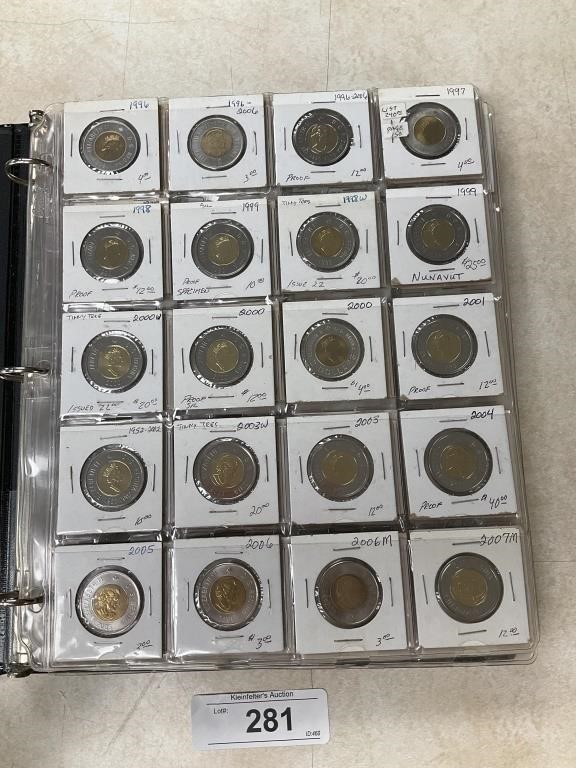 Various Canadian Coins In Binder.
