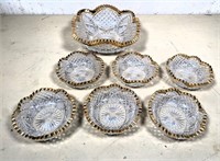 antique pressed glass berry set