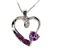 Elegant Pink Sapphire & Diamond Pendant