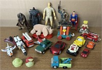 Blue Toy Chest W/ Vintage Toy Variety
