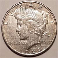 1923-S Silver Peace Dollar - Bright White Stunner