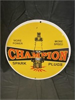 Contemporary Champion Spark Plug Porcelain Sign