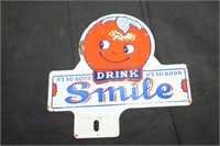 Vintage Smile Orange Soda Ad. License Plate Topper