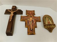 Religious Items Two crosses, one is heavily