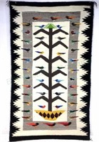 Native American Wool Woven Hummingbird Rug