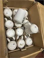 26 large ceramic white mugs
