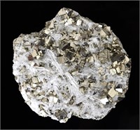 Cubic Pyrite, Sphalerite and Quartz Crystal Minera
