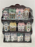 Spice House Spice Rack. Ceramic houses hold your