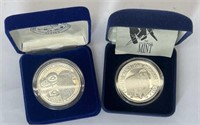 2x 1oz Silver Fur Rondy Medallions 1990 & 92