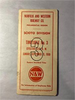 Norfolk and Western Time Table - Sept. 1969