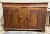 EARLY PAINTED PINE DRY SINK