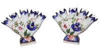 pair hand painted Portugal vases