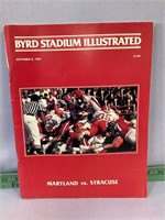 Maryland vs Syracuse program Sept 8 1984 Byrd