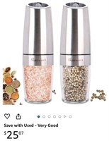 Electric Salt and Pepper Grinder Set, Automatic