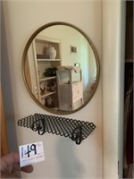 Mirror and Metal Shelf