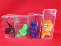 Four Miscellaneous Beanie Babies in Cases