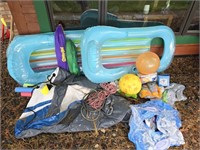 Swim rafts, pumps & kids' bag chairs