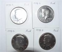 (4) 1973-S Proof Kennedy Half Dollars