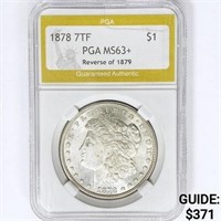 1878 7TF Morgan Silver Dollar PGA MS63+