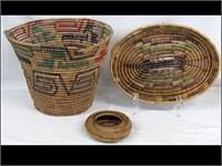 LOT OF 3 AS IS NATIVE AMERICAN BASKETS-NO SHIPPING