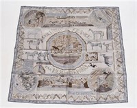 Hermes, "Chevaux de France" Silk Scarf in Gray