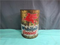 Large Mobil Oil Special Metal Can With Pegasus