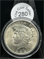 1925 Peace Dollar No Mint Mark UNC