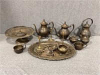 Lot of Very Old Silver Plate Service Items