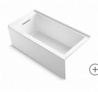 Kohler White Acrylic Underscore Rectangle Bath, L