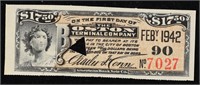 1942 Boston Terminal Company $17.50 Note Grades Se